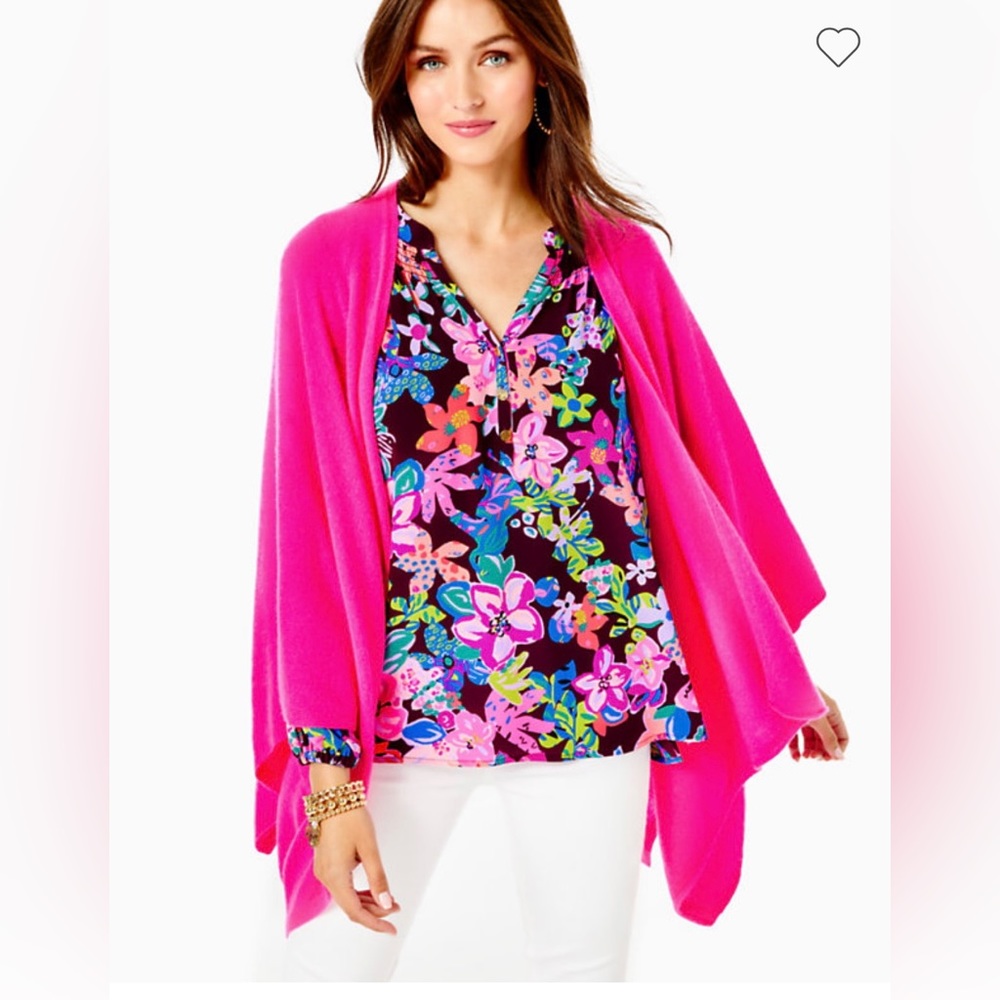 NWT Lilly Pulitzer Pink Terri Cashmere Wrap - Picture 4 of 7